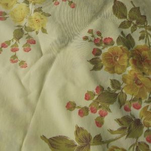 Dan River Yellow Rose's and Berries Floral Vintage Flat Sheet